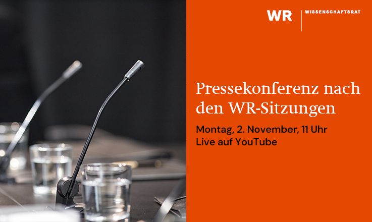verweist auf: Einladung | Digitale Pressekonferenz nach den WR-Sitzungen Einladung zur digitalen Pressekonferenz nach den WR-Herbstsitzungen 2026 (verweist auf: Einladung | Digitale Pressekonferenz nach den WR-Sitzungen)